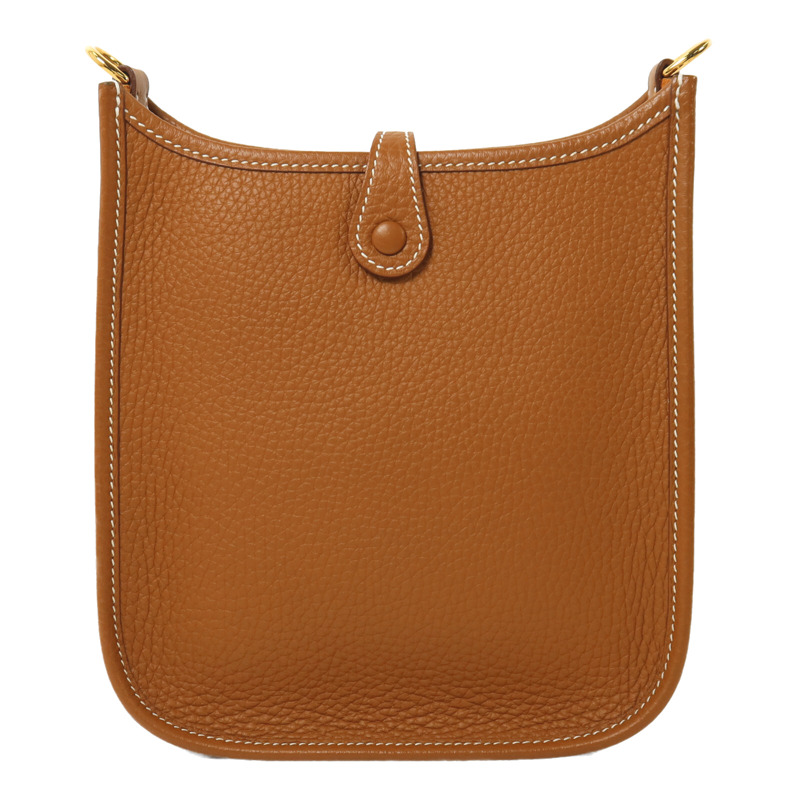 HERMES Clemence皮革Evelyne TPM肩背袋Gold-1