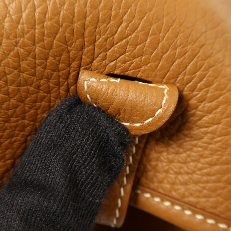 HERMES Clemence皮革Evelyne TPM肩背袋Gold-6