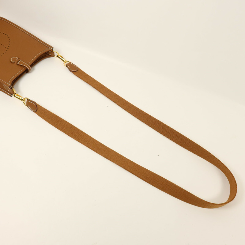 HERMES Clemence皮革Evelyne TPM肩背袋Gold-7