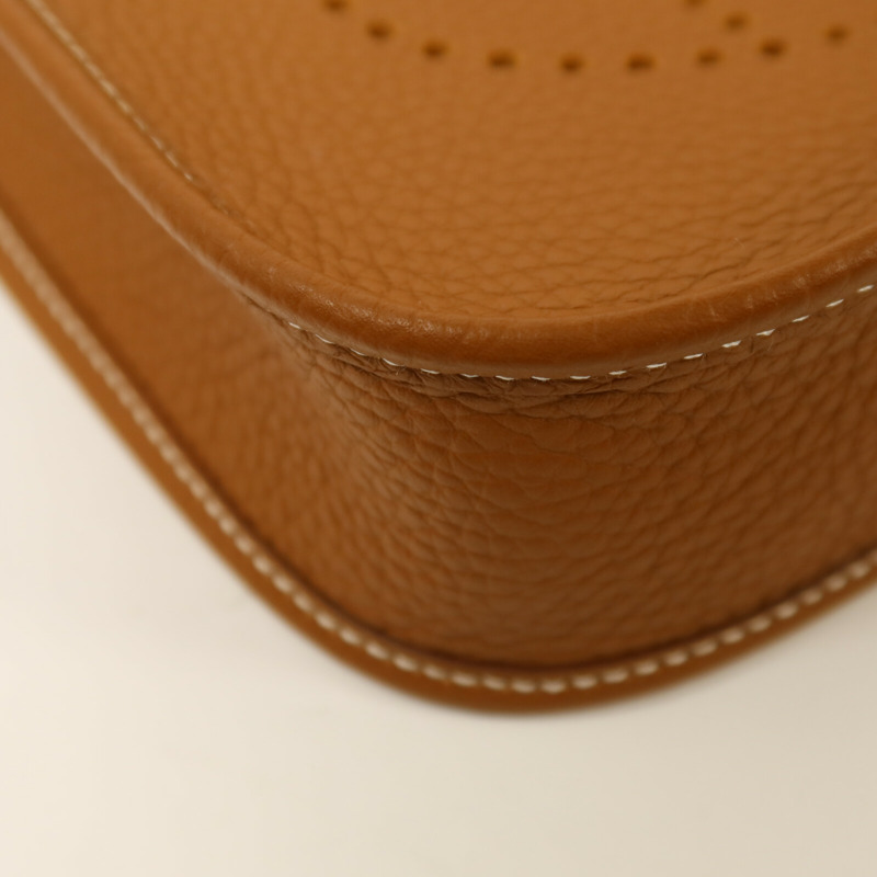 HERMES Clemence皮革Evelyne TPM肩背袋Gold-10