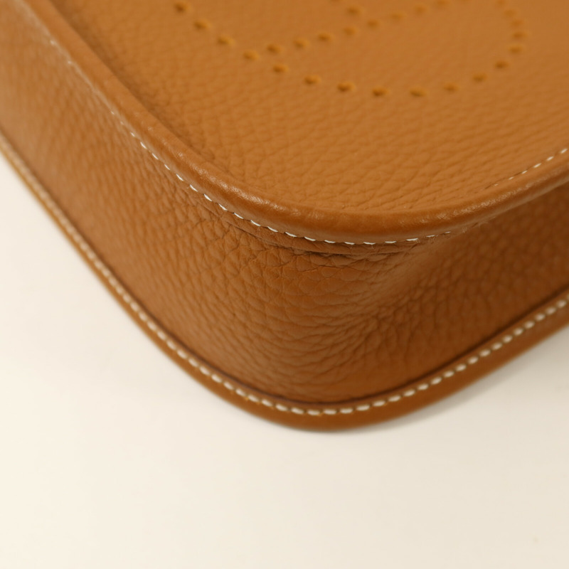 HERMES Clemence皮革Evelyne TPM肩背袋Gold-11