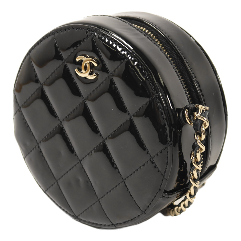 CHANEL 漆皮皮革Chain Shoulder鏈帶肩背袋-2