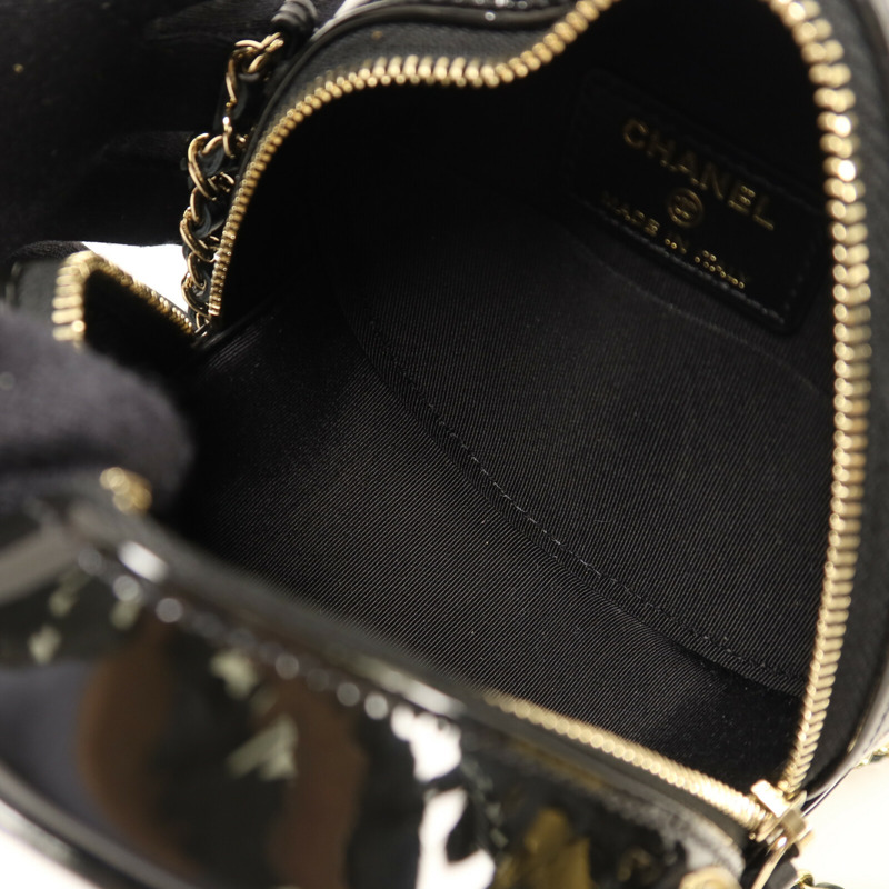CHANEL 漆皮皮革Chain Shoulder鏈帶肩背袋-4