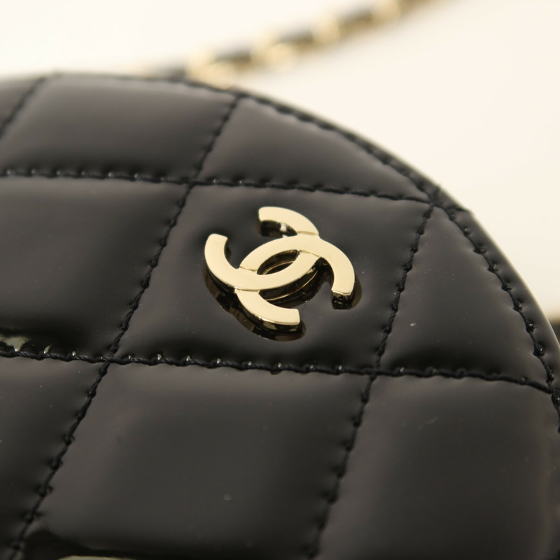 CHANEL 漆皮皮革Chain Shoulder鏈帶肩背袋-10