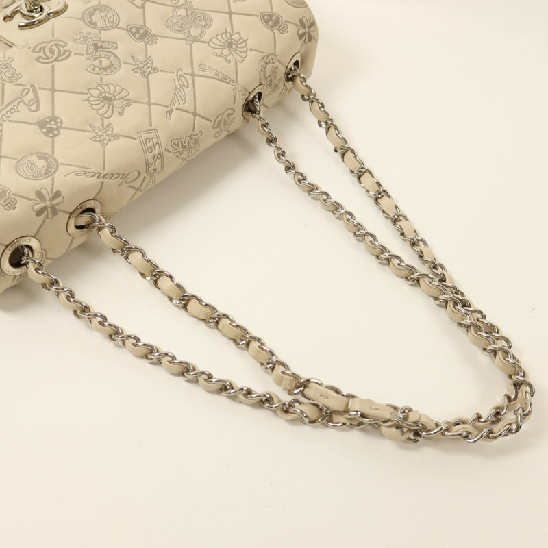 CHANEL 牛皮皮革Chain Shoulder鏈帶手挽肩背兩用袋-7