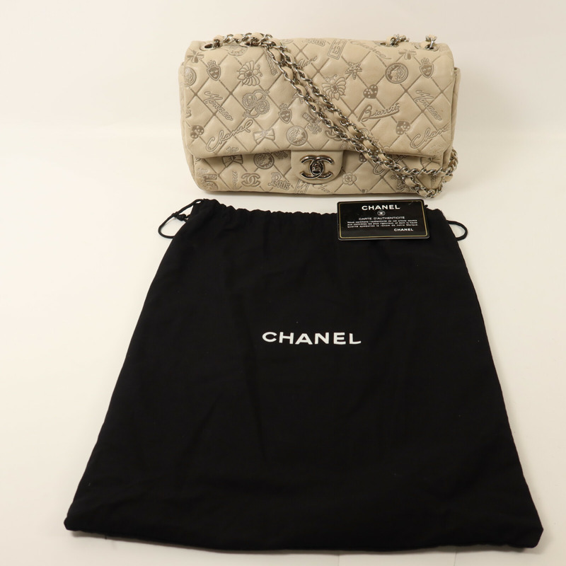 CHANEL 牛皮皮革Chain Shoulder鏈帶手挽肩背兩用袋-9