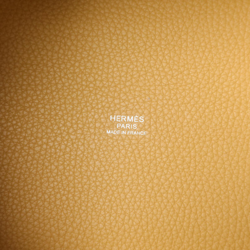 HERMES Clemence皮革Picotin PM手挽袋Biscuit-5