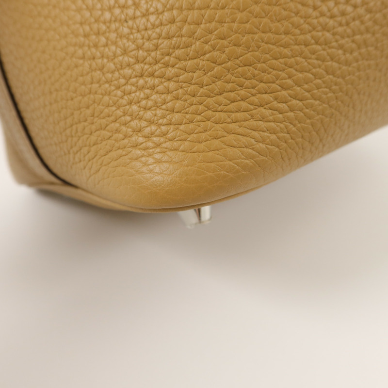 HERMES Clemence皮革Picotin PM手挽袋Biscuit-13