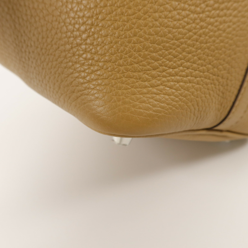 HERMES Clemence皮革Picotin PM手挽袋Biscuit-14