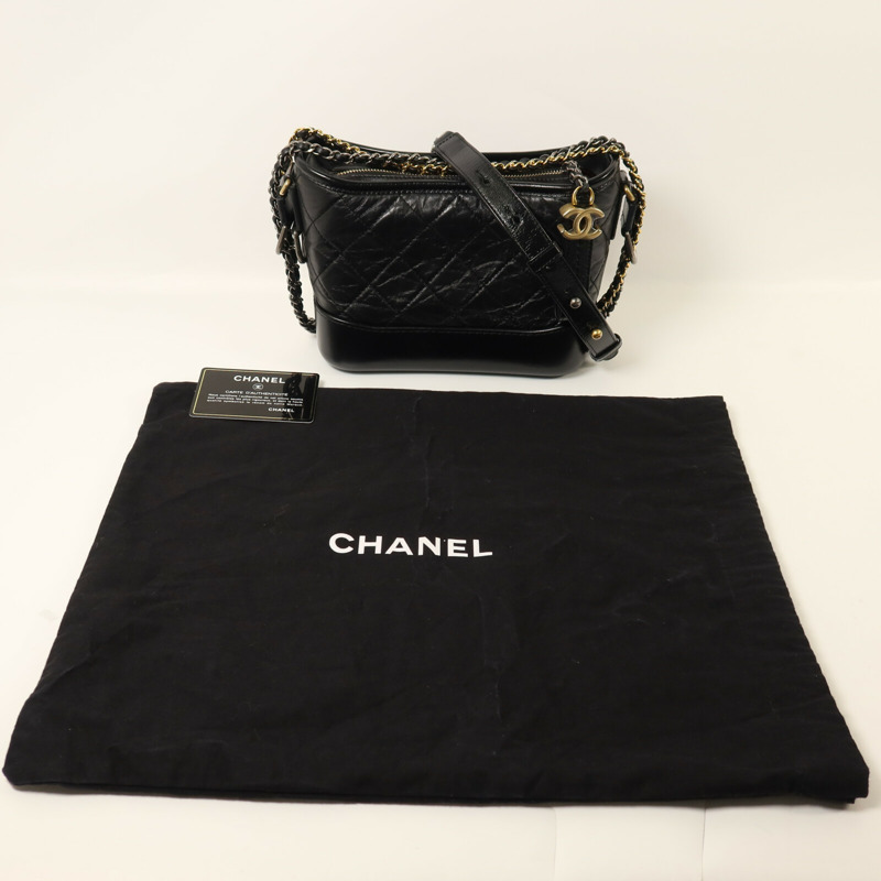 CHANEL 牛皮皮革Gabrielle Small鏈帶手挽肩背兩用袋-10