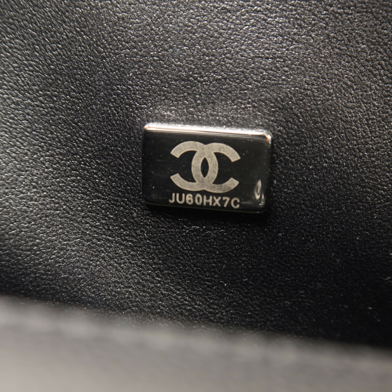 CHANEL 牛皮皮革Boy 25鏈帶手挽肩背兩用袋-6