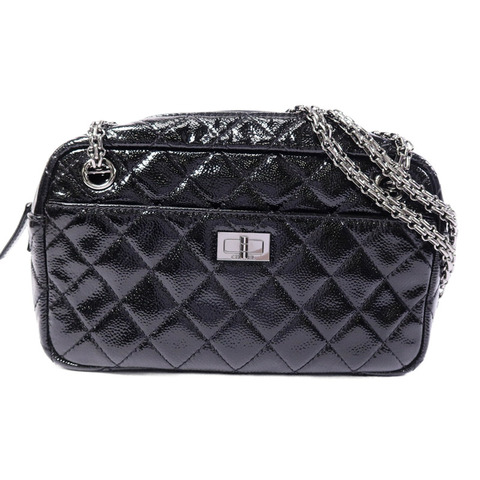 CHANEL 漆皮皮革2.55鏈帶肩背袋