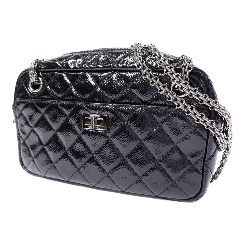 CHANEL 漆皮皮革2.55鏈帶肩背袋-2