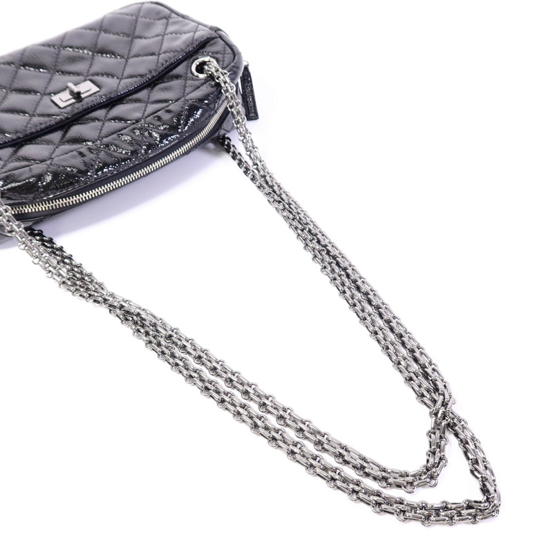 CHANEL 漆皮皮革2.55鏈帶肩背袋-8