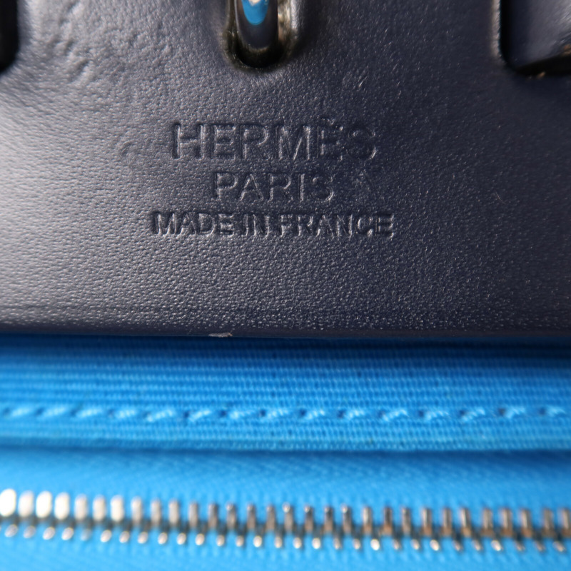 HERMES 帆布Herbag PM手挽肩背兩用袋Bleu Zanzibar-4