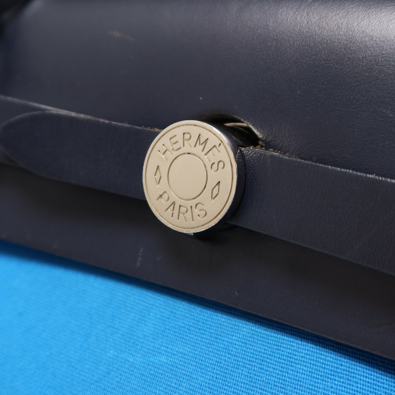 HERMES 帆布Herbag PM手挽肩背兩用袋Bleu Zanzibar-9