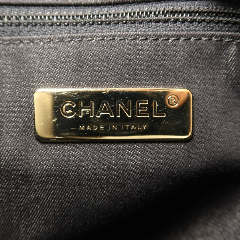 CHANEL 牛皮皮革Button Up Hobo鏈帶手挽肩背兩用袋-5