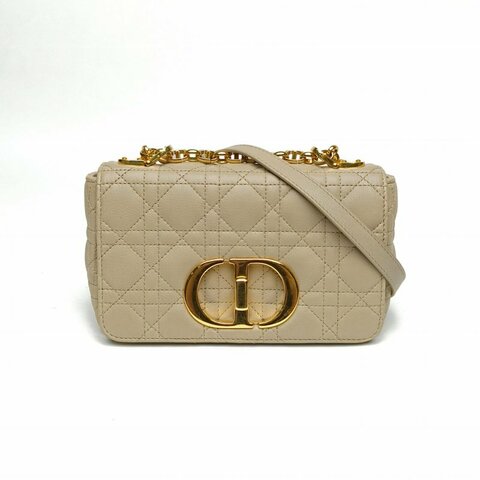 DIOR Caro小號20米色牛皮金扣2023肩背包