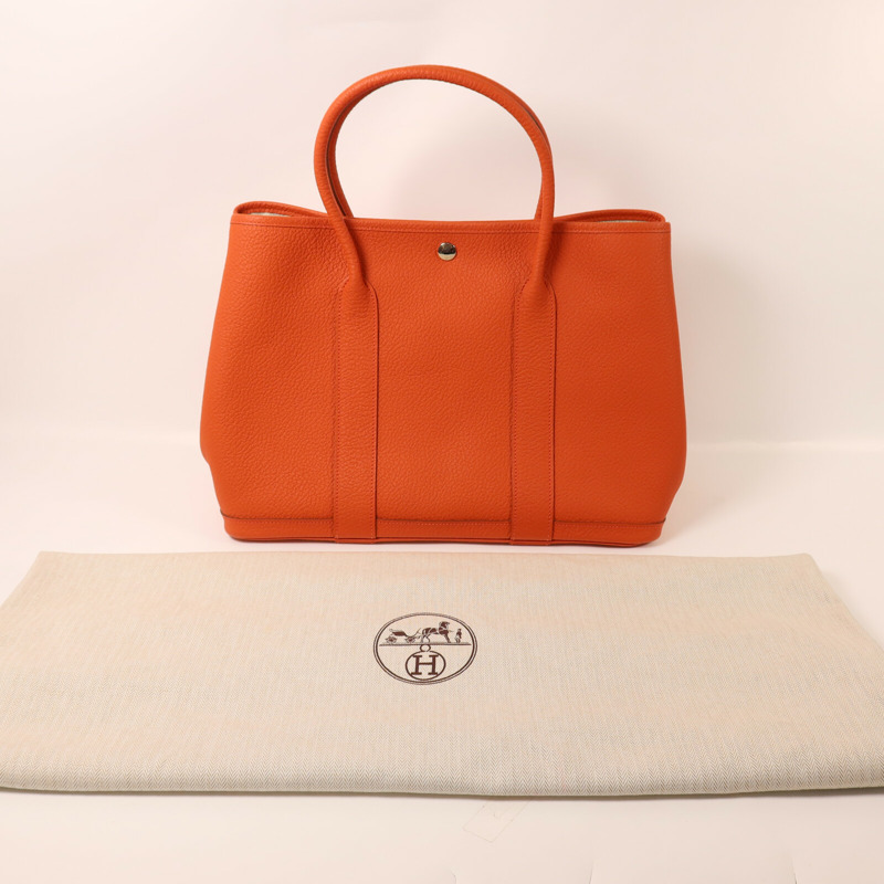 HERMES Negonda皮革Garden Party PM手挽袋Feu-8