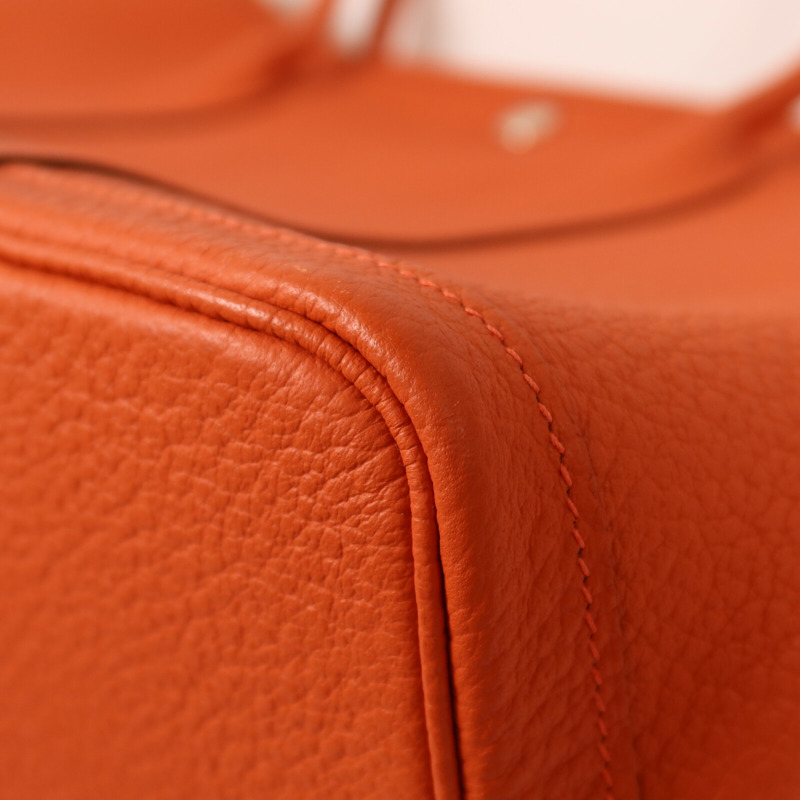 HERMES Negonda皮革Garden Party PM手挽袋Feu-11