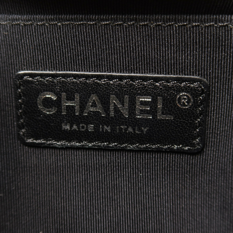 CHANEL 麂皮皮革Boy 25鏈帶手挽肩背兩用袋-5