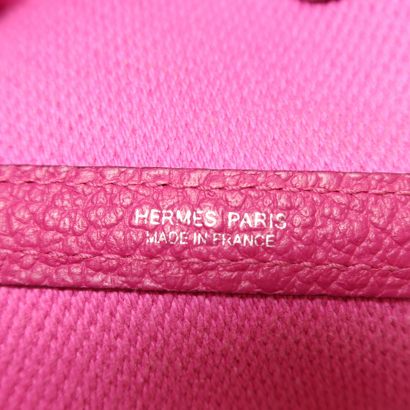 HERMES Toile H帆布Garden Party PM手挽袋Rose Pourpre-5