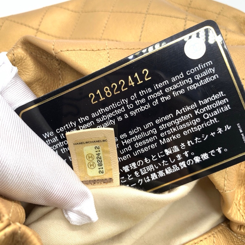 Chanel香奈兒金色mini福袋水桶單肩包斜挎包-6