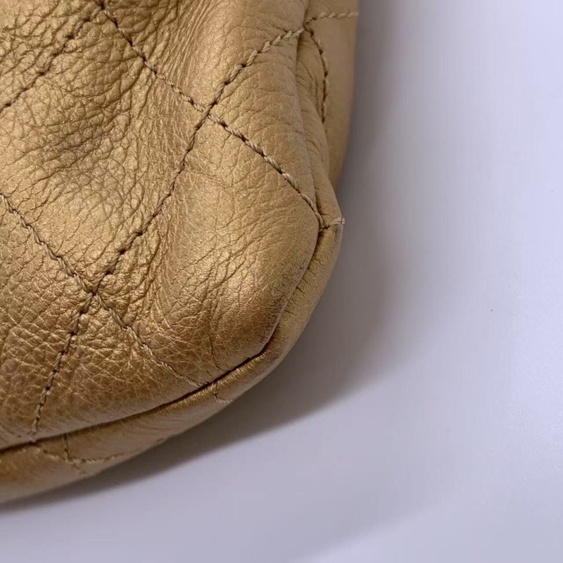 Chanel香奈兒金色mini福袋水桶單肩包斜挎包-14