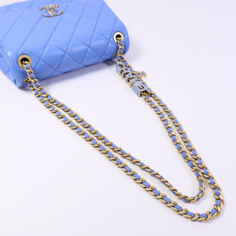 CHANEL 羊皮皮革Chain Shoudler Bag鏈帶肩背袋-9