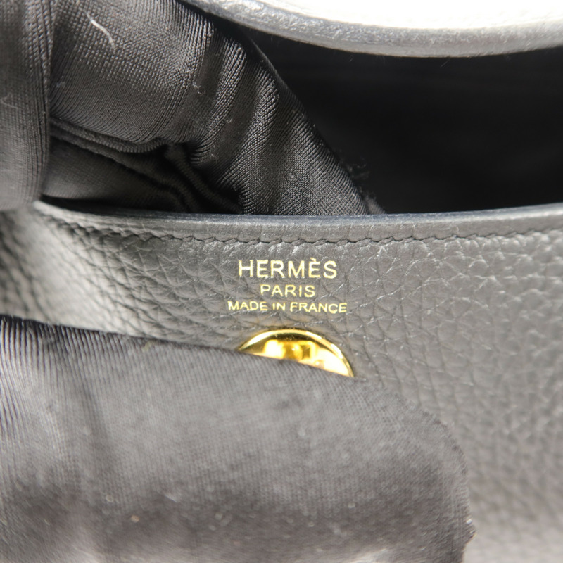 HERMES Clemence皮革Mini Lindy手挽肩背兩用袋Noir-5
