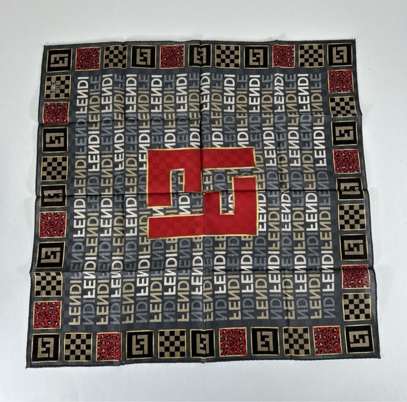 FENDI/Fendi/全新/未使用/方巾/領巾/髮帶/花色/純棉/Vintage-4