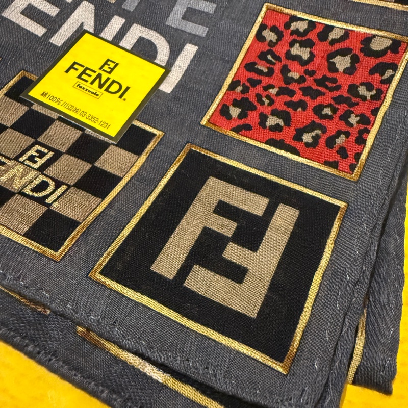 FENDI/Fendi/全新/未使用/方巾/領巾/髮帶/花色/純棉/Vintage-8