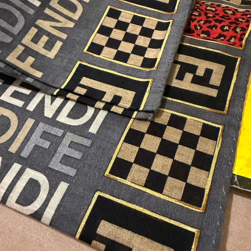 FENDI/Fendi/全新/未使用/方巾/領巾/髮帶/花色/純棉/Vintage-9