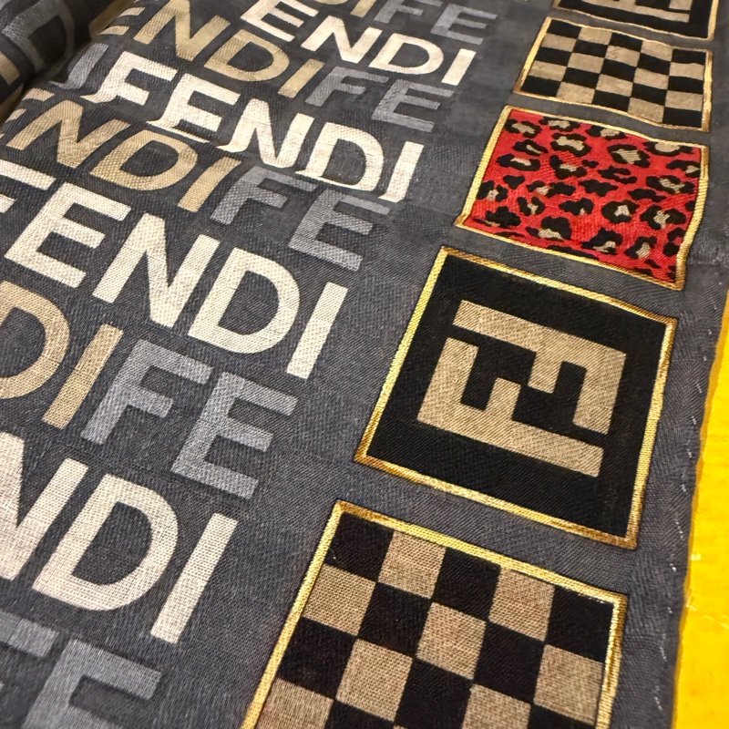 FENDI/Fendi/全新/未使用/方巾/領巾/髮帶/花色/純棉/Vintage-10