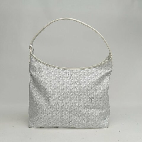 GOYARD BohemeHoboBag子母腋下包白色PVC銀扣肩背包