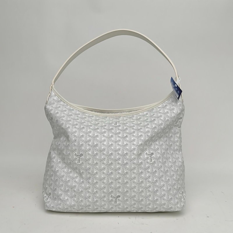 GOYARD BohemeHoboBag子母腋下包白色PVC銀扣肩背包-2