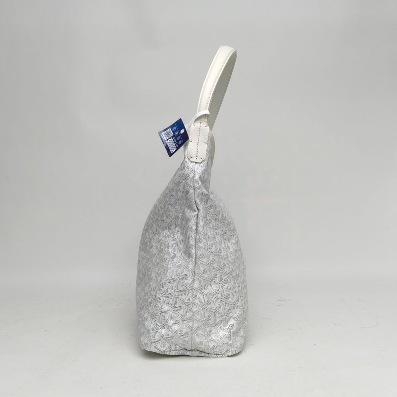 GOYARD BohemeHoboBag子母腋下包白色PVC銀扣肩背包-3