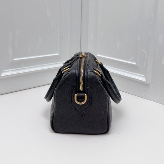芯片款 路易威登/Louis Vuitton Speedy 20 黑色壓紋牛皮枕頭包-2