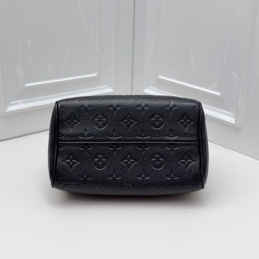 芯片款 路易威登/Louis Vuitton Speedy 20 黑色壓紋牛皮枕頭包-8
