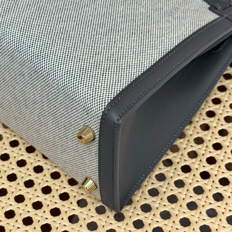 🔥Hermes愛馬仕 kelly25 石板灰 金扣  swift皮拼帆布 K刻 全套🆕99新 正品保障❤️-8