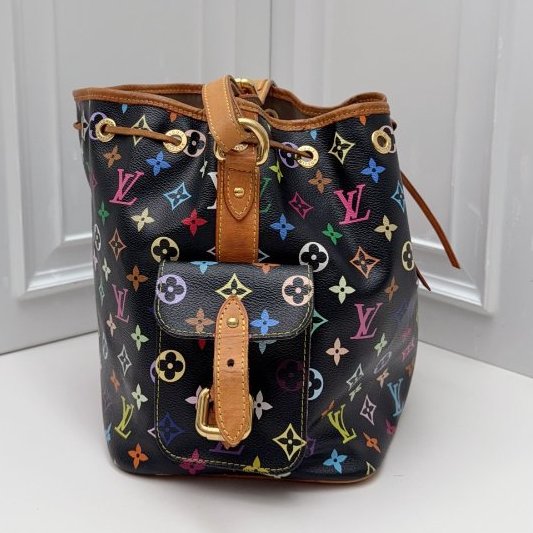 路易威登/Louis Vuitton 村上隆黑三彩Noé水桶包-2