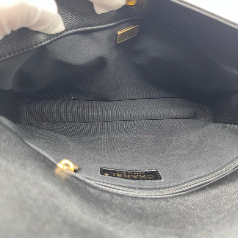 CHANEL香奈兒 24P春夏 SuppleTwins 菱格紋金扣棕金皮穿鏈 黑色 牛皮材質金色五金長寬高：24.5×5×19 單肩斜挎包 女款-6