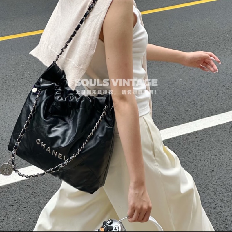 全配❤️ 香奈兒 #黑色 #銀字 #22bag #小號-1