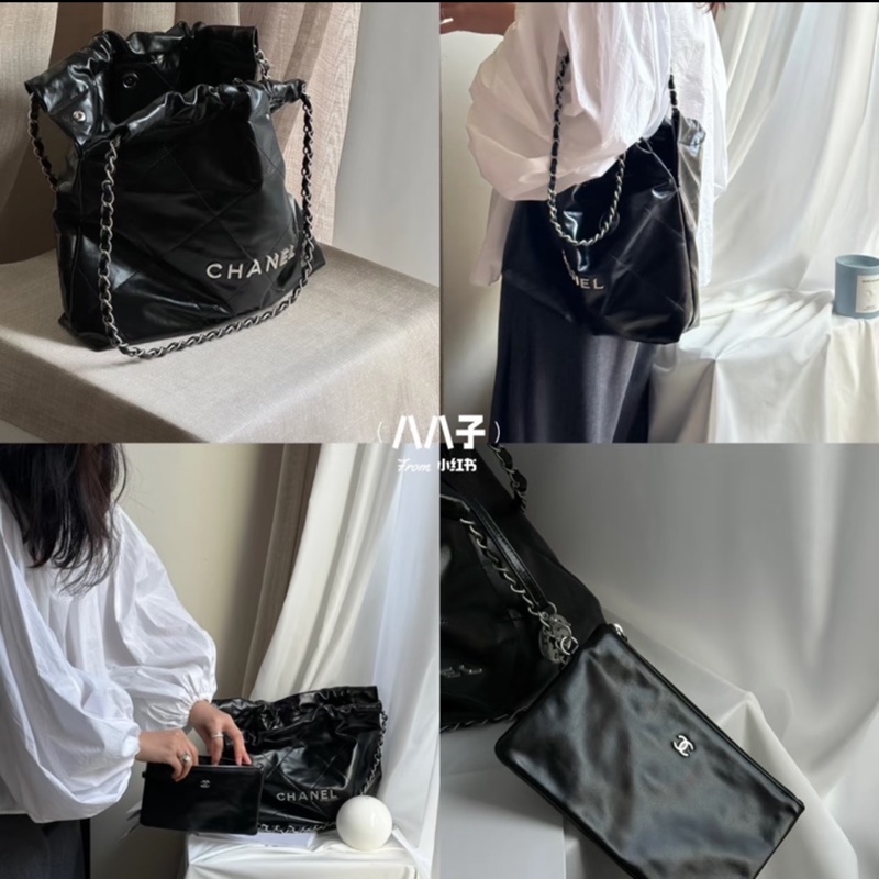 全配❤️ 香奈兒 #黑色 #銀字 #22bag #小號-2