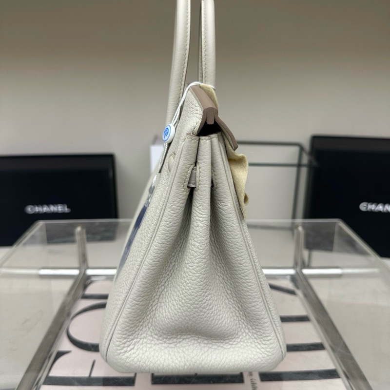 🔥【99新】🆕愛馬仕hermes birkin25 冰川白金扣u刻  22年票 ❤️正品保障-3