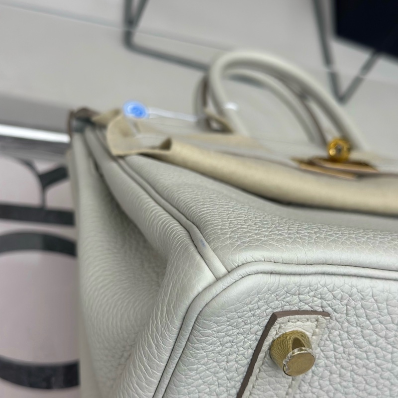 🔥【99新】🆕愛馬仕hermes birkin25 冰川白金扣u刻  22年票 ❤️正品保障-5