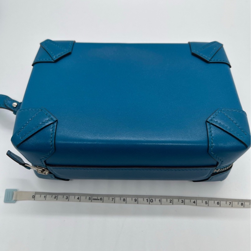 Hermes愛馬仕 maxi box Mini尺寸 手拿包 盒子包 伊茲密爾藍 TAD皮單包 四角護角行李箱造型-1