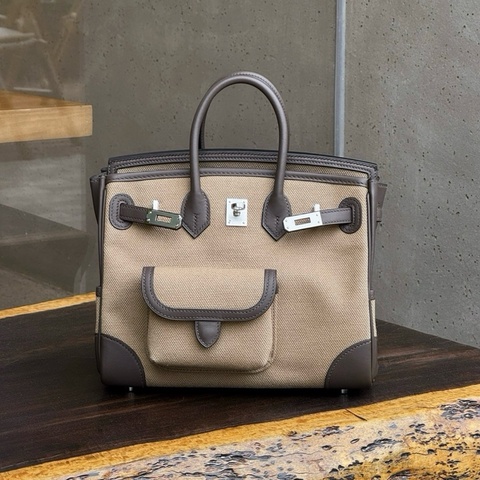 🔥全新🆕全套 Hermes愛馬仕birkin25 cargo慕斯灰 銀扣 K刻 ❤️正品保障