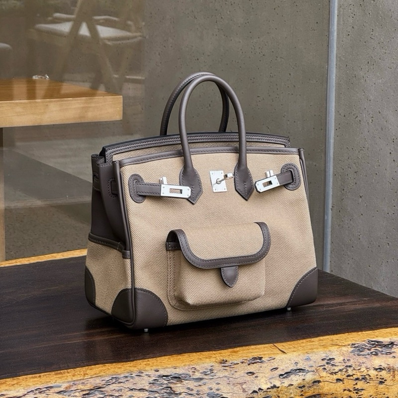 🔥全新🆕全套 Hermes愛馬仕birkin25 cargo慕斯灰 銀扣 K刻 ❤️正品保障-1