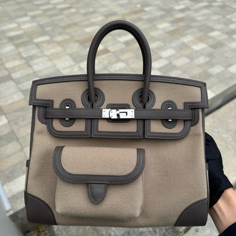 🔥全新🆕全套 Hermes愛馬仕birkin25 cargo慕斯灰 銀扣 K刻 ❤️正品保障-2